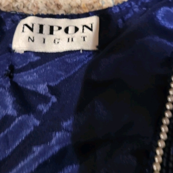 Nipon Night Women's Evening Blue Vest Size Medium Silk  Beads Sequins NWT - Picture 8 of 8